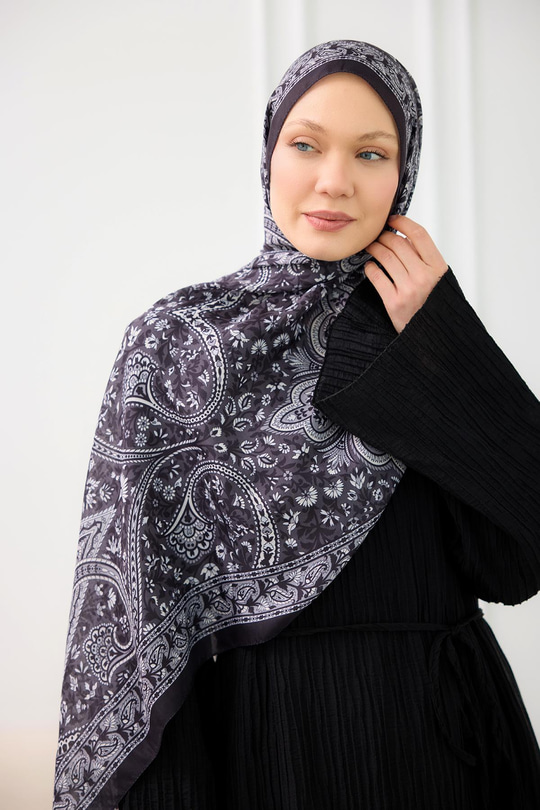 Etnik Desen Soft Şal Siyah