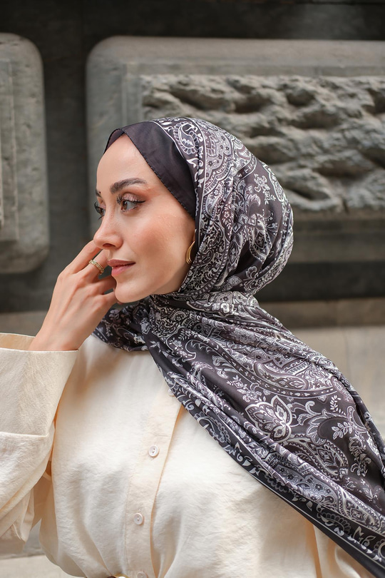 Etnik Desen Soft Şal Siyah