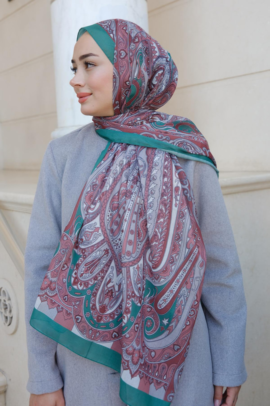 Etnik Desenli Şal Yeşil