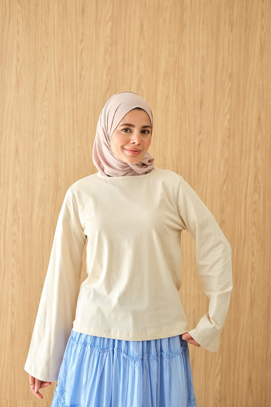 Bisiklet Yaka Body Krem