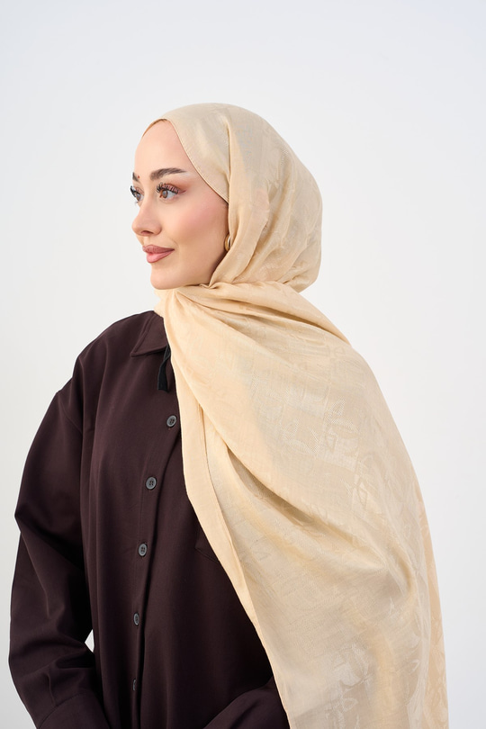 Şekil Desen Şal Camel