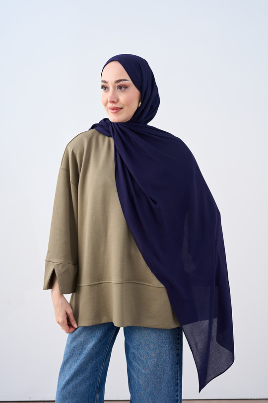 Organik Soft Şal Lacivert
