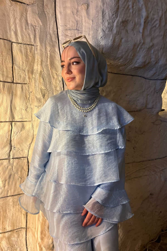 Tül Kumaş Takım Bebe Mavi