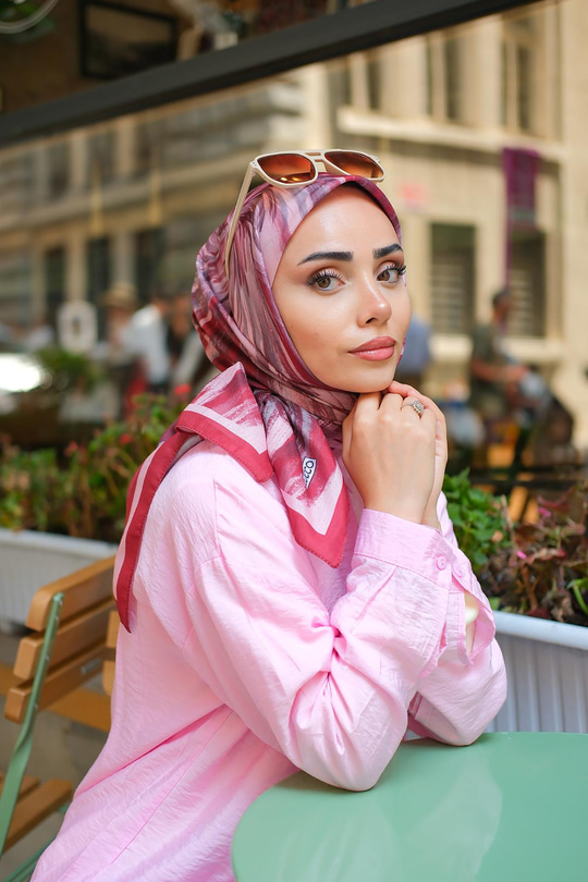 Fırça Desen Soft Eşarp Bordo