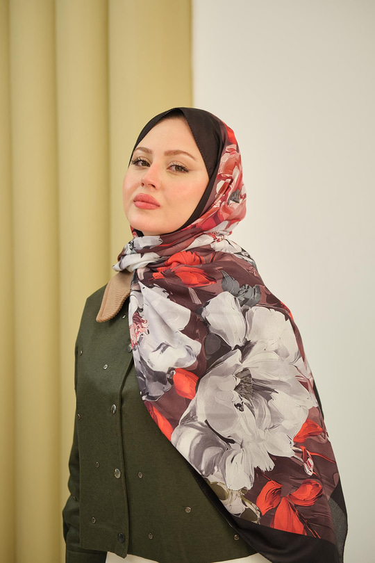 Fırça Desen Soft Şal Haki Yeşil