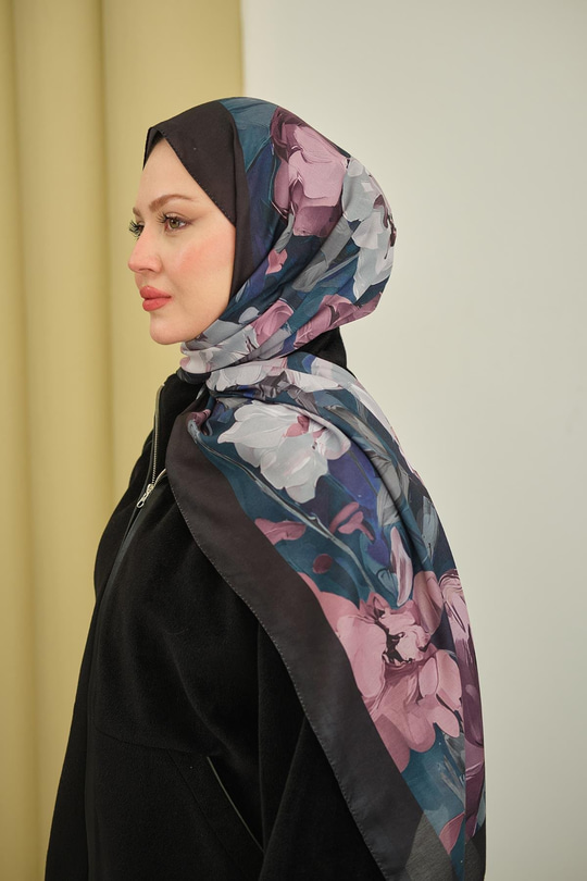 Fırça Desen Soft Şal Lila