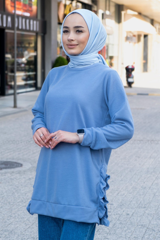 Uygun Fiyatlı FIRFIR DETAY TUNIK BEBE MAVI | Loccomoda.com 