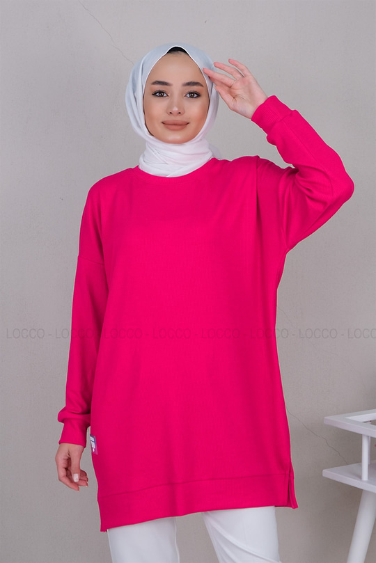 Uygun Fiyatlı FITILLI TUNIK FUSYA | Loccomoda.com 