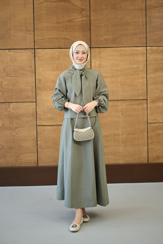 Fular Yaka Cupra Etekli Takım Yeşil