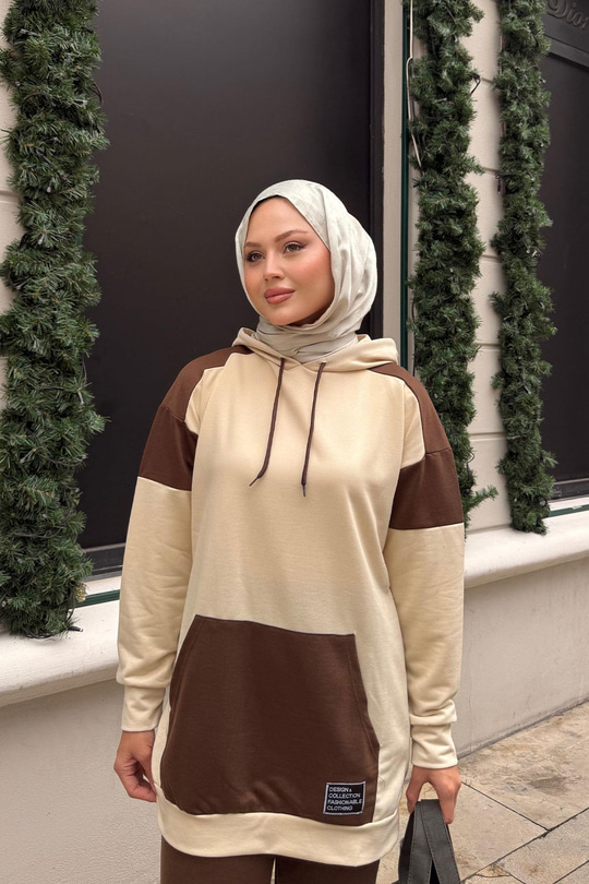 Garnili İkili Takım Krem