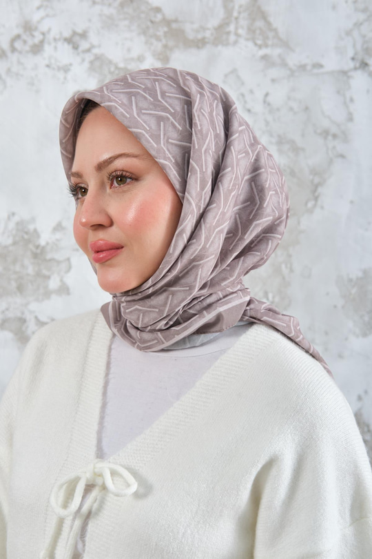 Geometrik Desen Eşarp Küf Yeşil