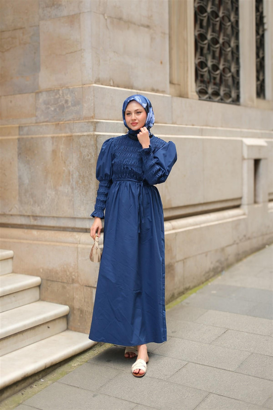 Gipeli Elbise Lacivert