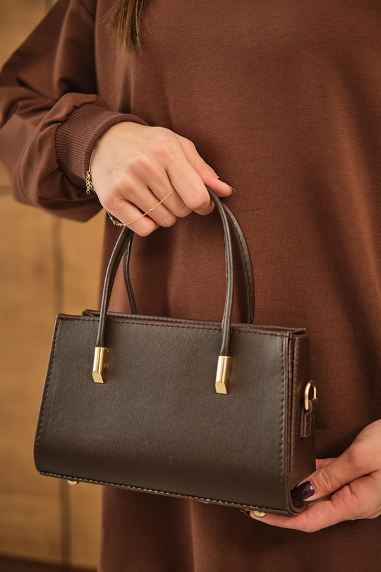 Gold Detay Çanta Acı Kahve