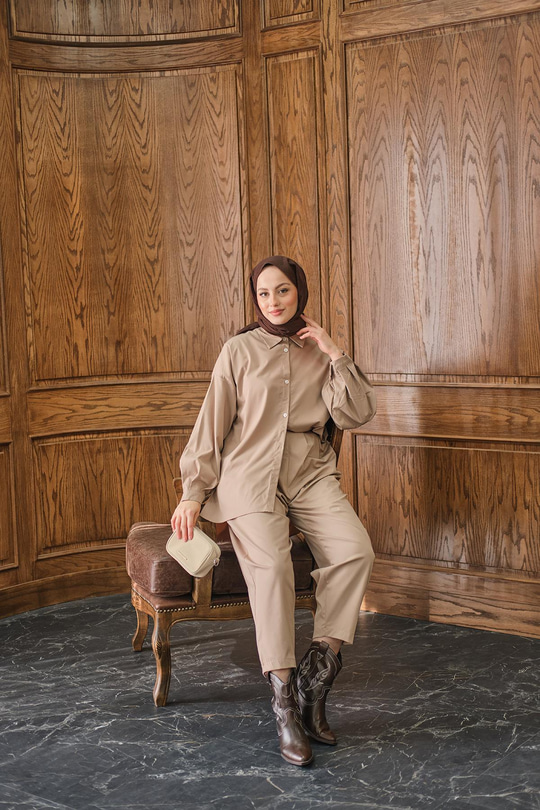 Gömlekli Takım Krem