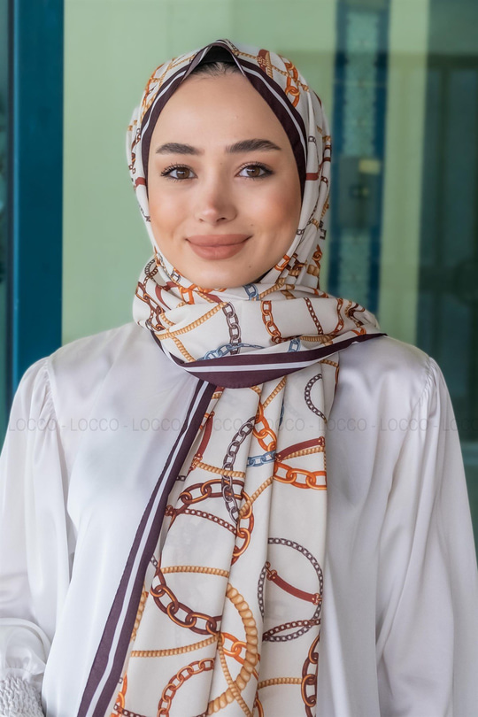 Uygun Fiyatlı HALKA ZINCIR DESEN SAL ACI KAHVE | Loccomoda.com 