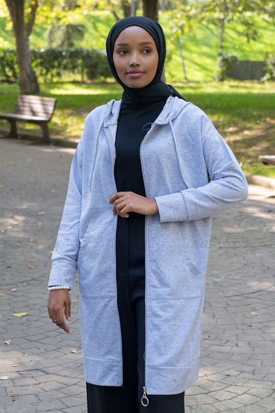 Uygun Fiyatlı KANGURU CEPLI FERMUARLI HIRKA GRI | Loccomoda.com 