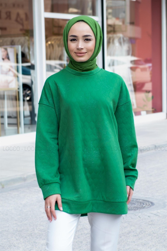 Uygun Fiyatlı KAPITONE TUNIK YESIL | Loccomoda.com 