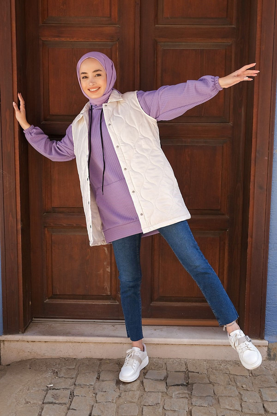 Uygun Fiyatlı KAPITONE YELEK  KREM | Loccomoda.com 