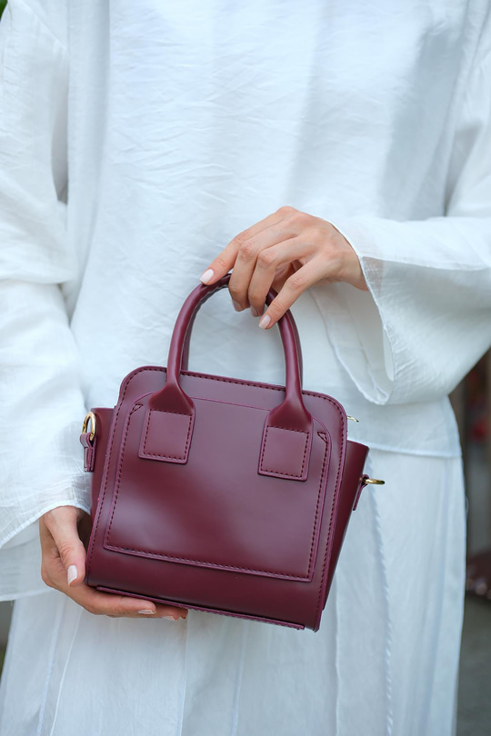 Kare Model Çanta Bordo