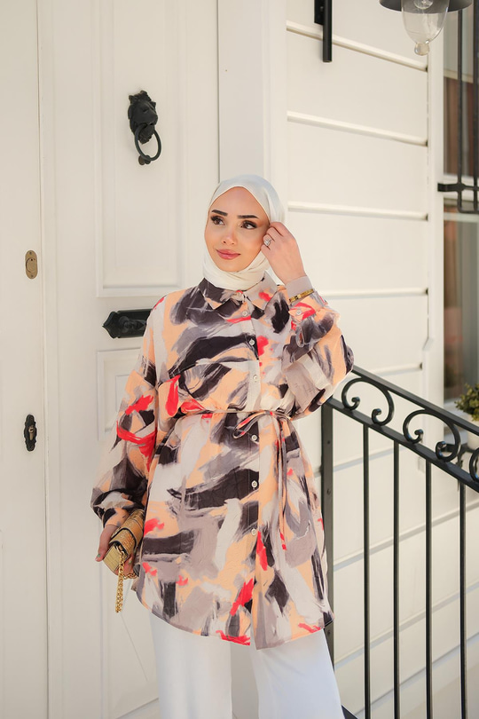 Karışık Desen Kraş Gömlek Siyah