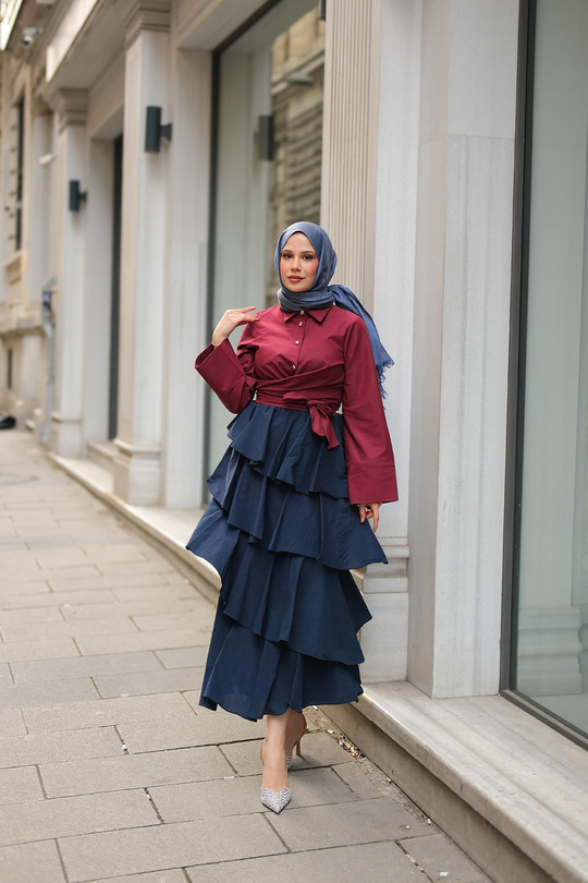 Kat Kat Valonlu Etek Lacivert