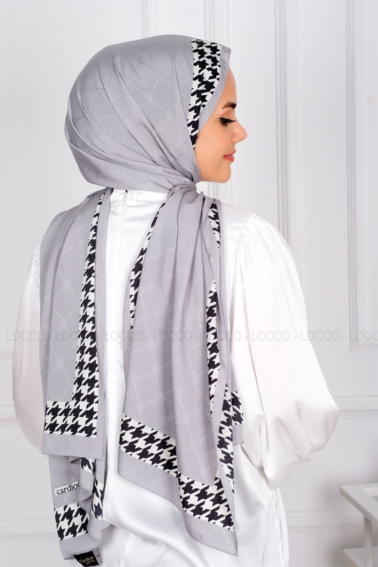 Uygun Fiyatlı KAZ AYAGI DESENLI SAL GRI | Loccomoda.com 