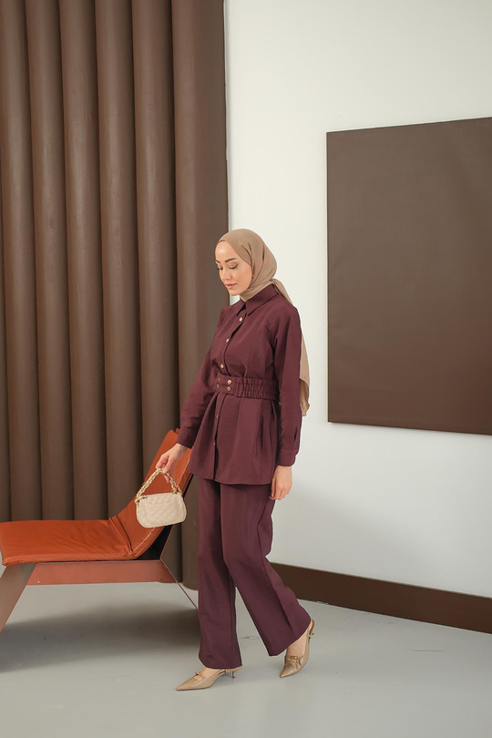 Kemer Detay Takım Bordo