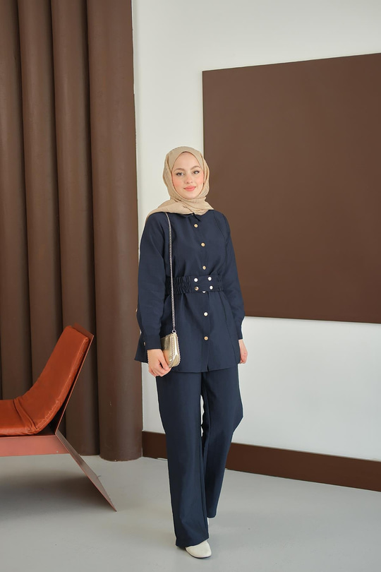 Kemer Detay Takım Lacivert