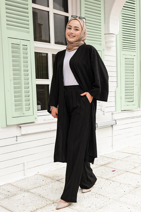 Kimonlu Takım Siyah