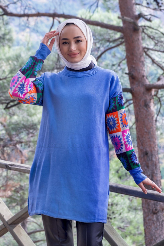 Uygun Fiyatlı KOLLARI ETNIK DESEN TUNK MAVI | Loccomoda.com 