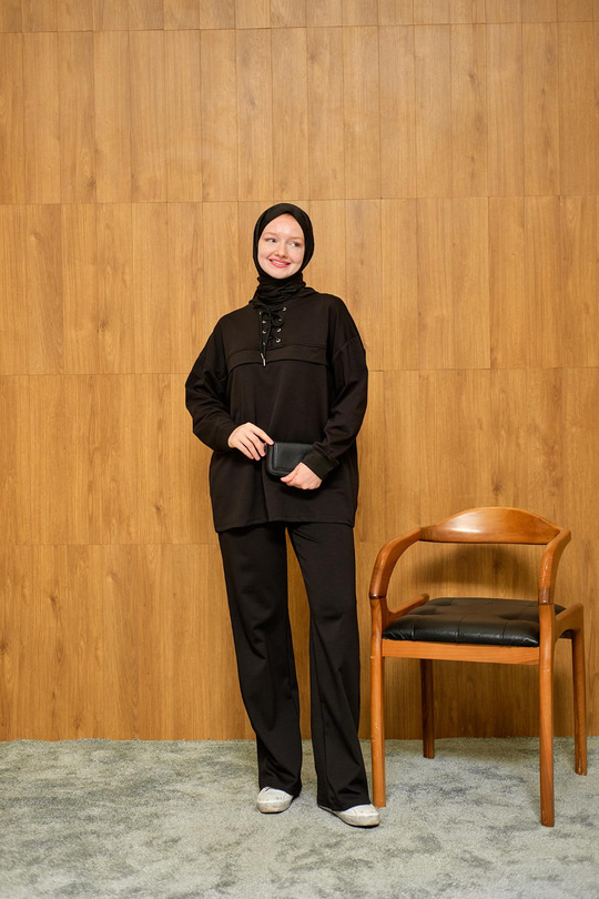 Kordonlu Takım Siyah