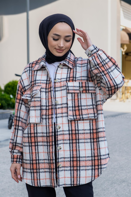 Uygun Fiyatlı KORUKLU CEPLI SALAS GOMLEK TURUNCU | Loccomoda.com 