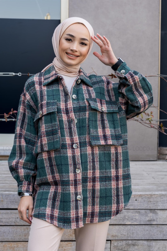 Uygun Fiyatlı KORUKLU CEPLI SALAS GOMLEK YESIL | Loccomoda.com 