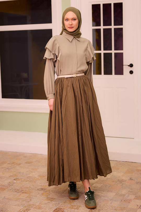 Kraş Etek  Haki Yeşil