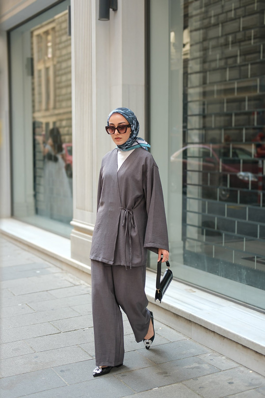 Kruvaze Yaka Takım Antrasit