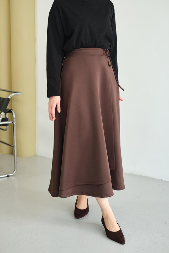 Kurdele Detay Etek Kahverengi