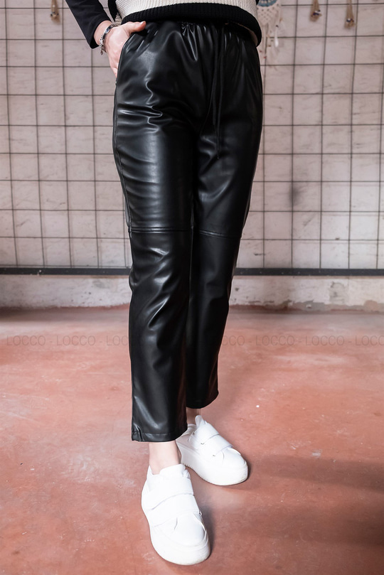 Uygun Fiyatlı KUS GOZLU DERI PANTOLON SIYAH | Loccomoda.com 