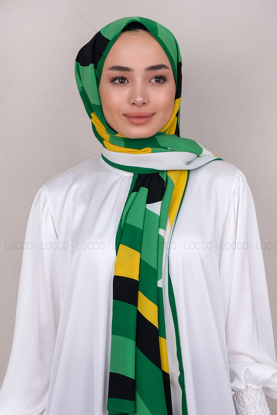 Uygun Fiyatlı MINIMAL DESEN SAL SARI-BEYAZ | Loccomoda.com 