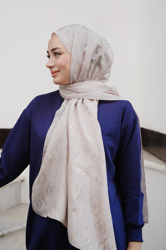 Nur Desenli Jakar Şal Kum Beji