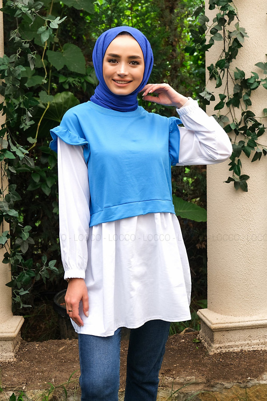 Uygun Fiyatlı OMUZ FIRFIRLI GOMLEK DETAY TUNIK | Loccomoda.com 