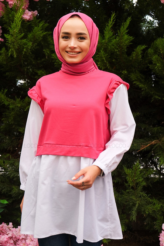 Uygun Fiyatlı OMUZ FIRFIRLI GOMLEK DETAY TUNIK | Loccomoda.com 