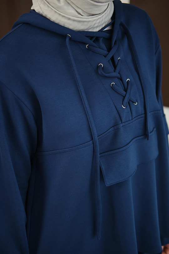 Önü Çapraz İp Detay Takım Lacivert