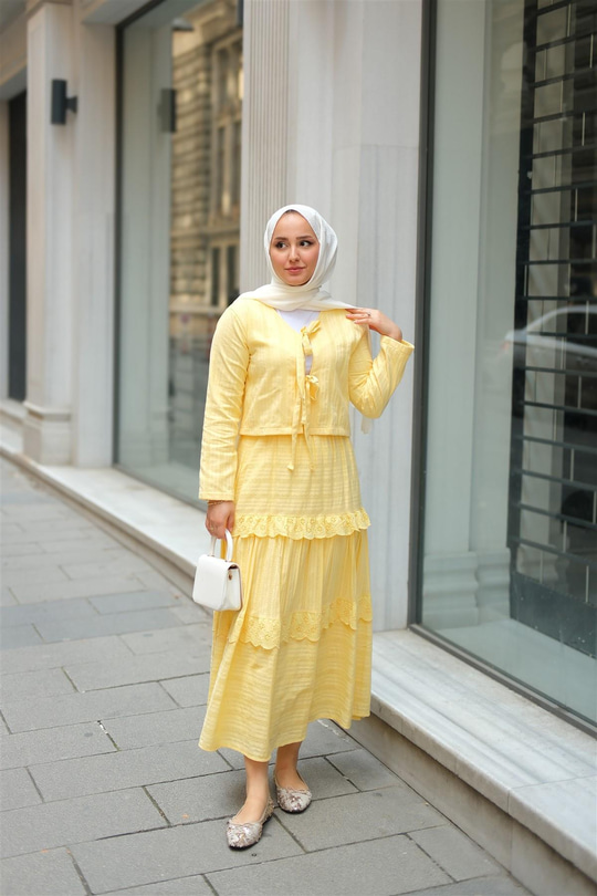 Önü Kurdale Detay ikili Takım Sarı