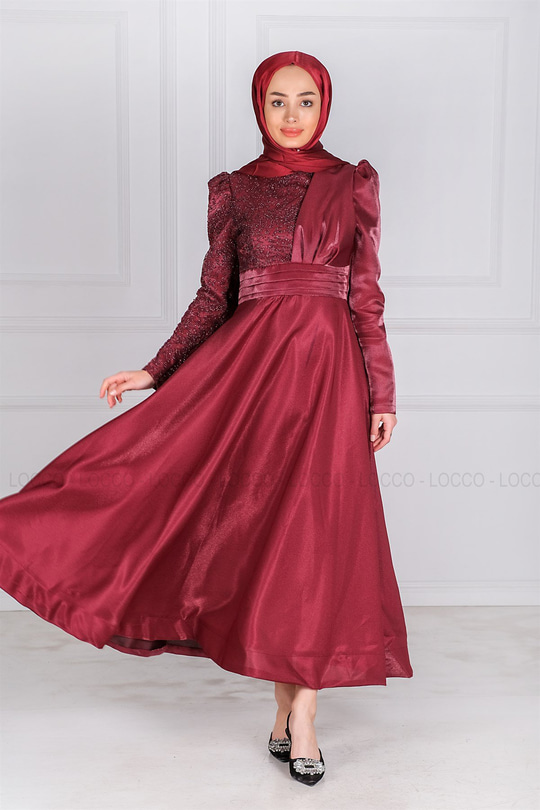 Uygun Fiyatlı ONU SIMLI ABIYE BORDO | Loccomoda.com 