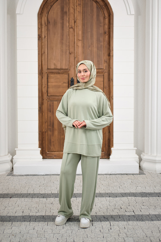 Pantolonlu Takım Su Yeşil