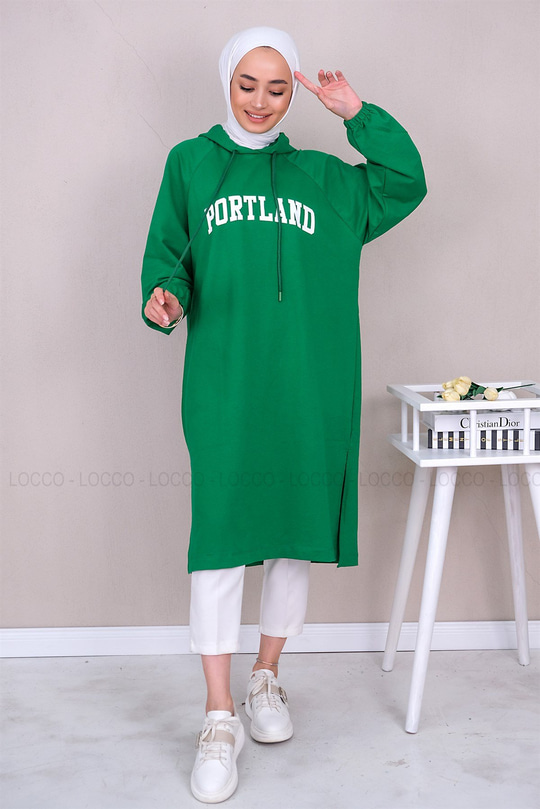 Uygun Fiyatlı PORTLAND BASKILI SWEAT YESIL | Loccomoda.com 