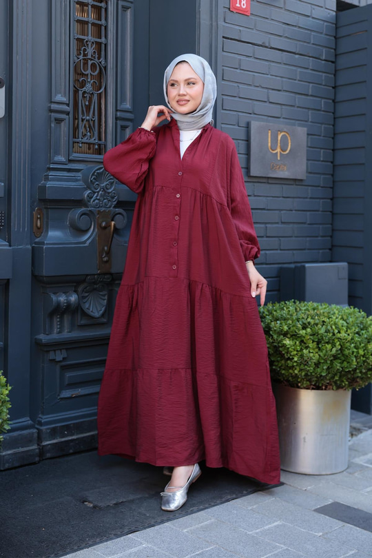 Rİta Kraş Elbise Bordo