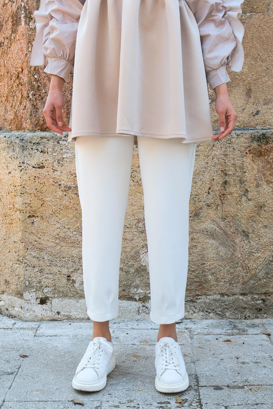 Scuba Pantolon Beyaz