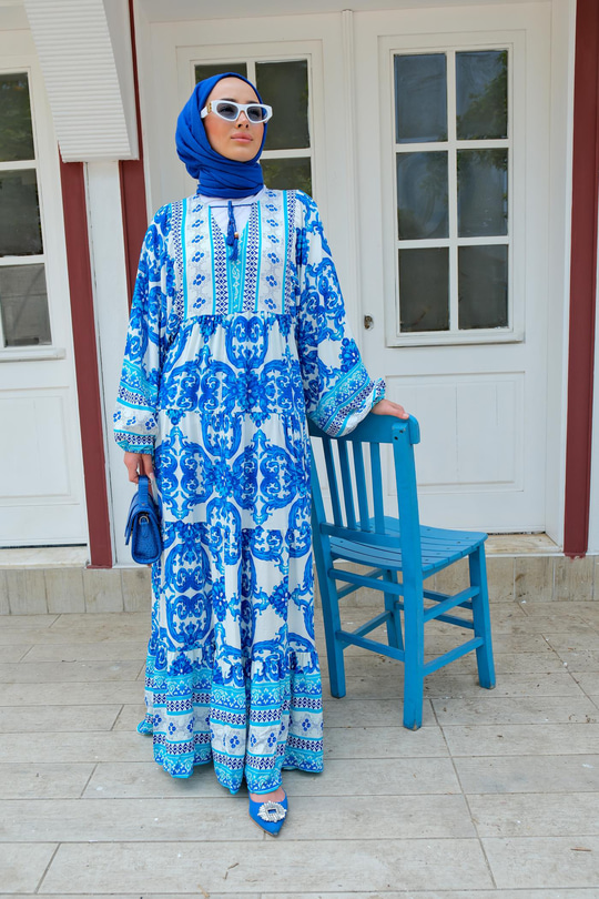 Seçil Model Elbise Mavi