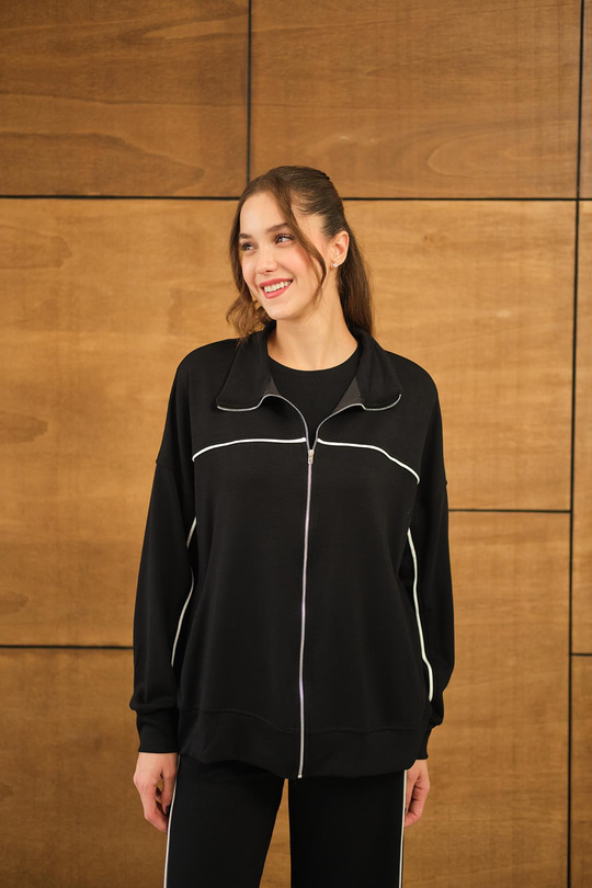 Şerit Detay Takım Siyah